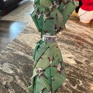 J.G. Hook Vintage duck Print Umbrella has wear rust stains broken spoke